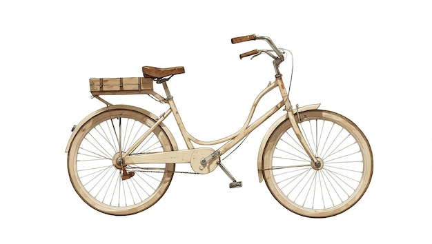 a wooden bicycle with a wheel on the front and the front wheel on the front