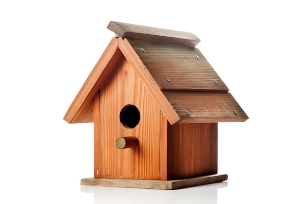 Wooden Birdhouse Isolated on Transparent Background AI