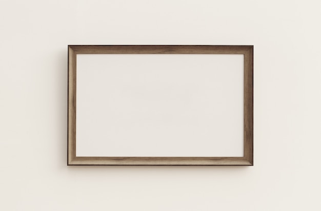 Wooden Blank Photo Frame hang on the wall.