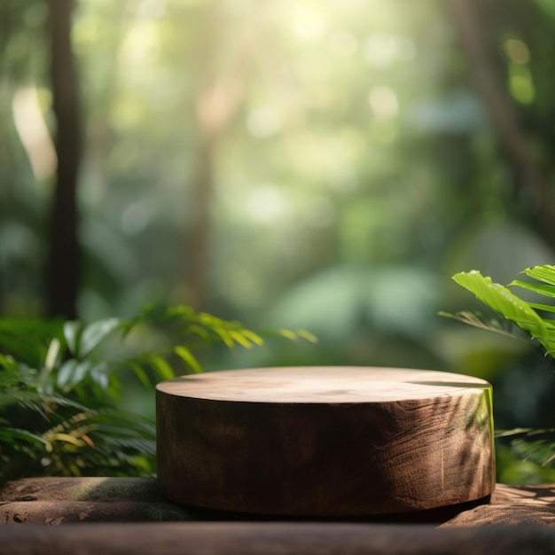 A wooden block with a wooden base in the middle of it.