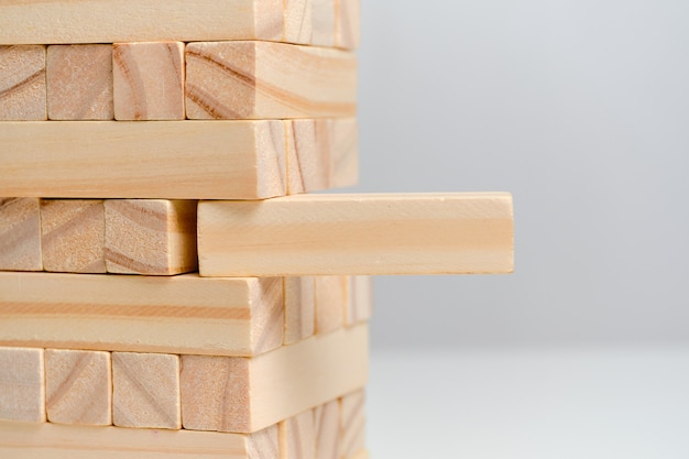 Wooden blocks out of the pile