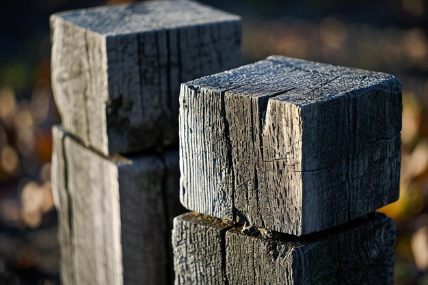 Foto blocchi di legno nel parco in una giornata di sole focalizzazione selettiva