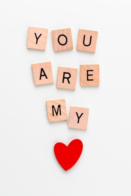 Wooden blocks in a pastel board with the text end heart.