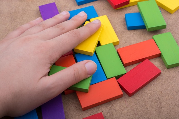 Wooden blocks of various colors