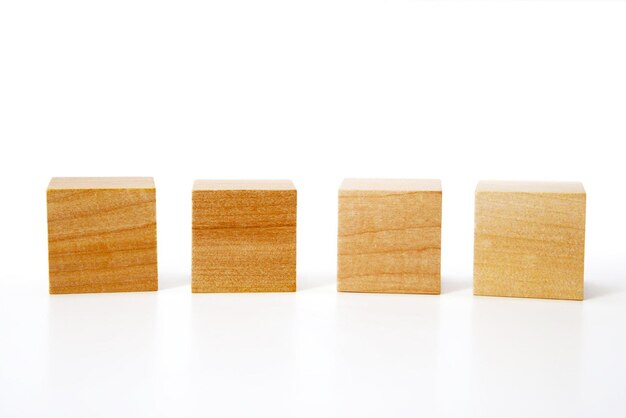 Wooden blocks on white