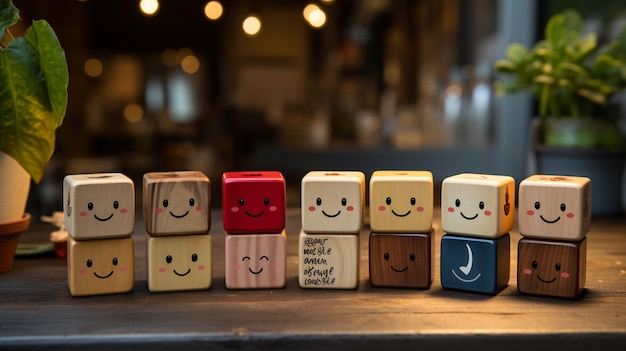 Photo wooden blocks with smile