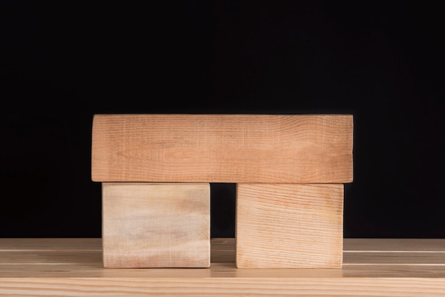 Wooden blocks on a wooden table