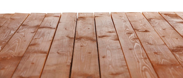 Foto tavola di legno bianco isolato