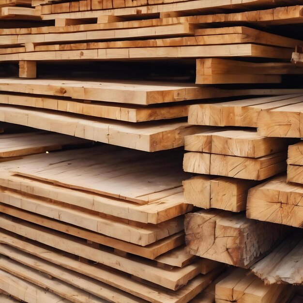 Photo wooden boards lumber industrial wood a pile of boards stacked on a sawmill