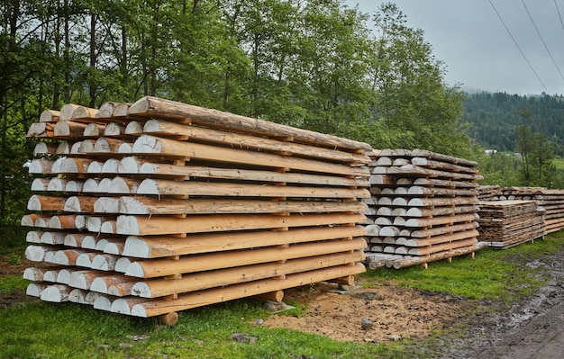 Wooden boards lumber industrial wood timber