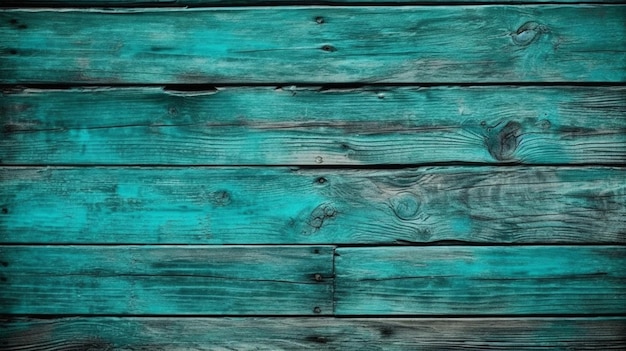 Wooden boards painted blue Generative AI