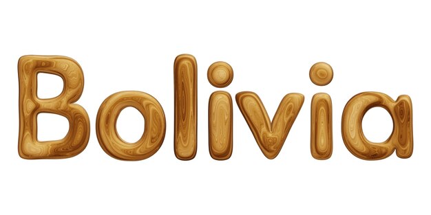 wooden bolivia text for country concept