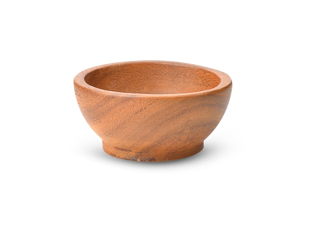 Wooden bowl isolate on white