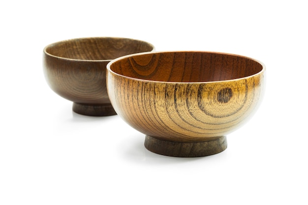 Wooden bowl isolated