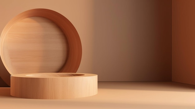 A wooden bowl with a circle on the top.