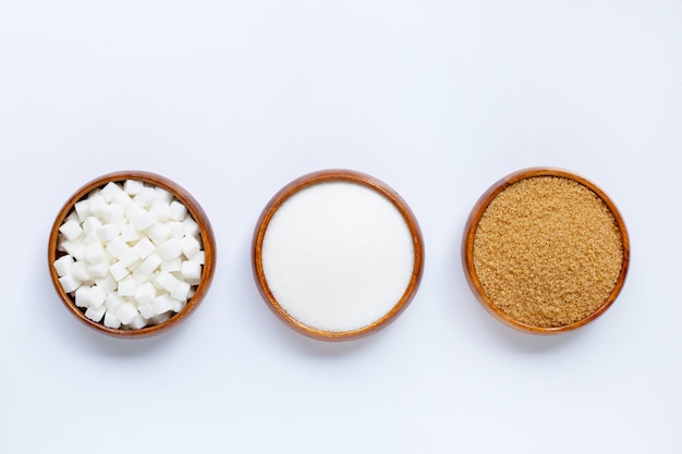 Wooden bowl with sugar    