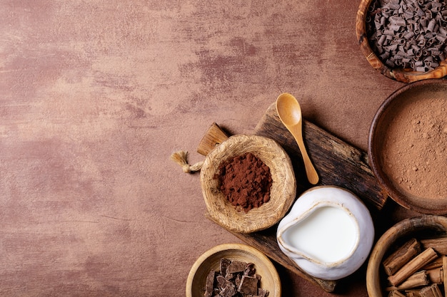 Wooden bowls with sweets