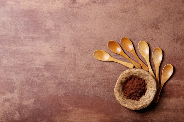 Wooden bowls with sweets