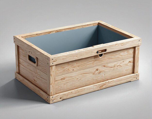 деревянная коробка с синей крышкой