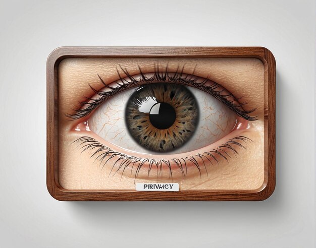 a wooden box with an eye on it