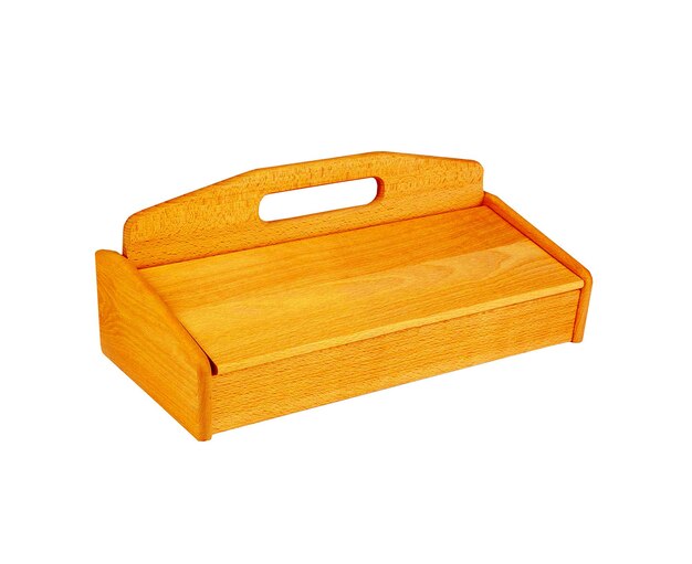 Wooden breadbasket for bread isolated