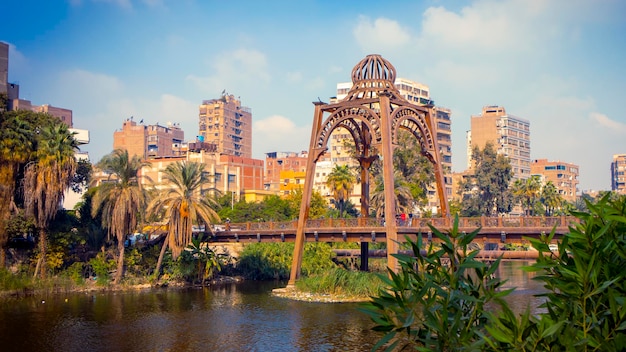 Photo wooden bridge over the nile