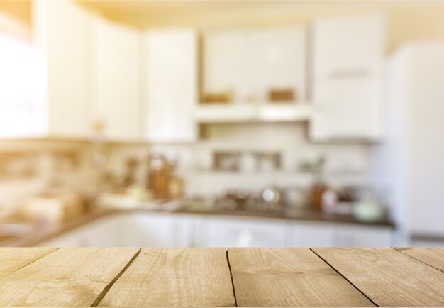 Wooden brown boards, close-up view