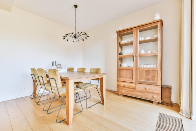 Wooden brown cupboarddining