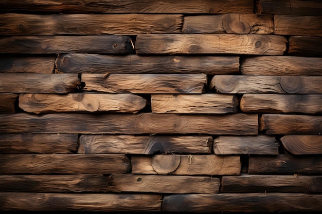 Wooden brown wood log wall texture natural background
