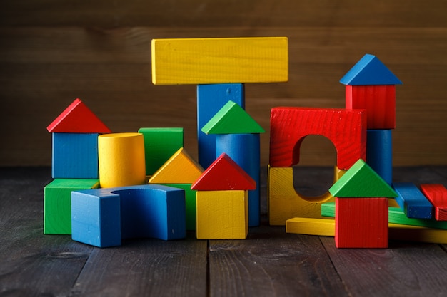 Photo wooden building blocks