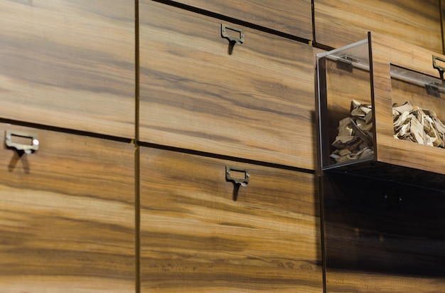 Wooden Cabinet in old Chinese herbal store