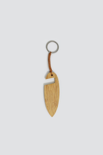 Photo wooden can opener key ring for mockup