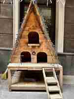 Photo wooden cat house