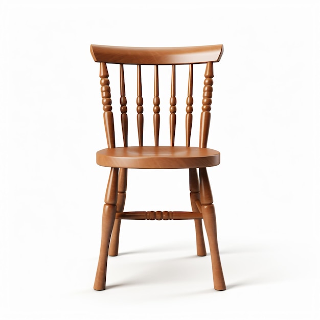 Фото Деревянный стул, изолированный на белом фоне