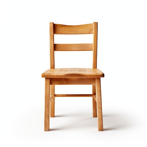 Photo wooden chair isolated on white background 3d render image