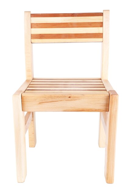 Foto sedia in legno isolata su bianco
