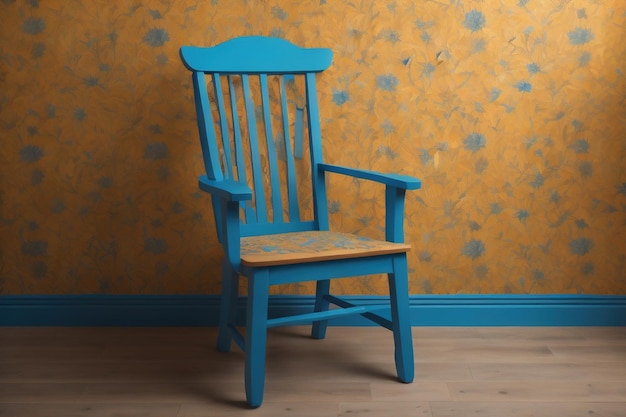Wooden chair in the room ai generative