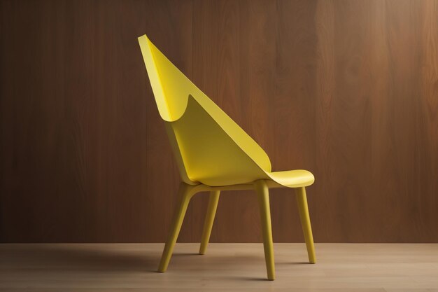 Photo wooden chair in the room ai generative