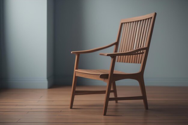 Wooden chair in the room ai generative