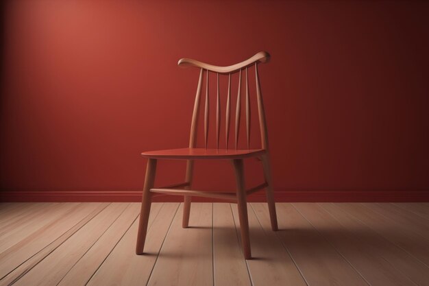 Photo wooden chair in the room ai generative