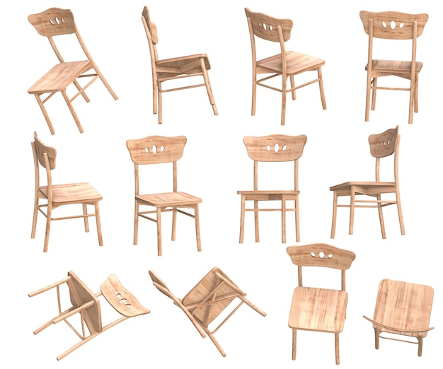 Photo wooden chair set