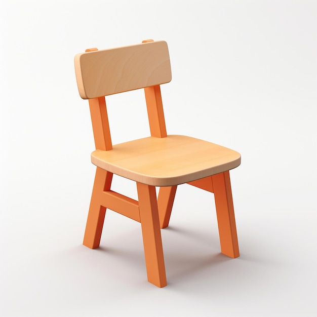 Wooden Chair That Is Sitting On A White Surface