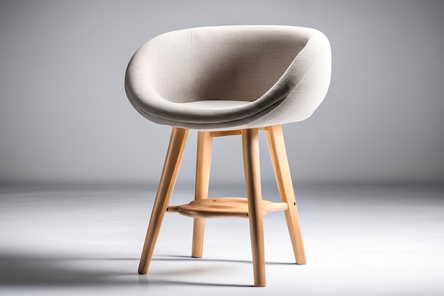 Photo wooden chair with curved backrest and armrests