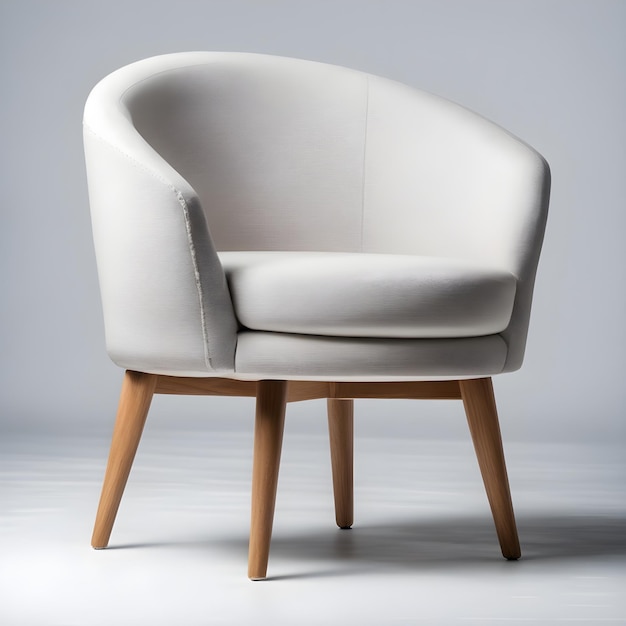 Wooden Chair with Curved Backrest and Armrests