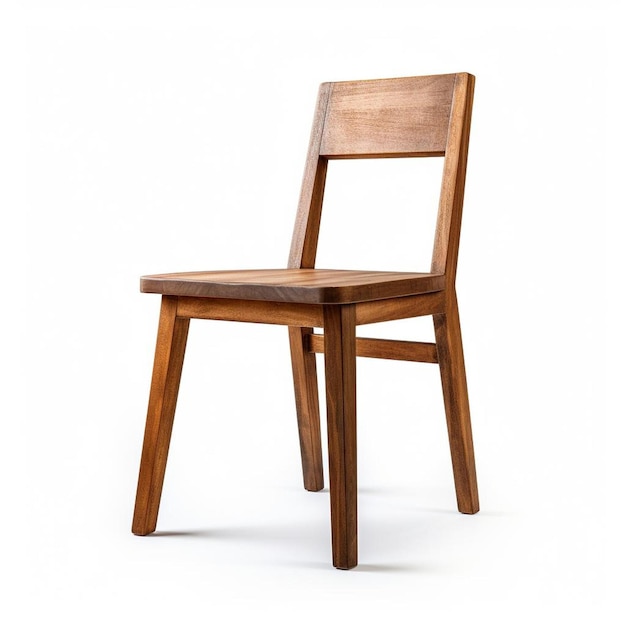 Photo a wooden chair with a wooden seat and back that says 