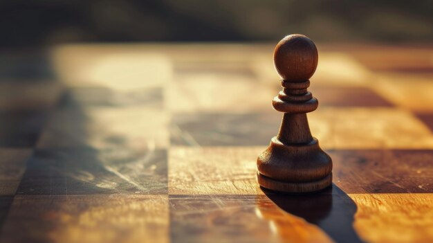 Wooden Chess Piece on Chess Board