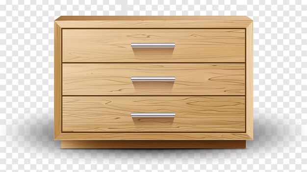 Photo wooden chest of drawers with a silver handle