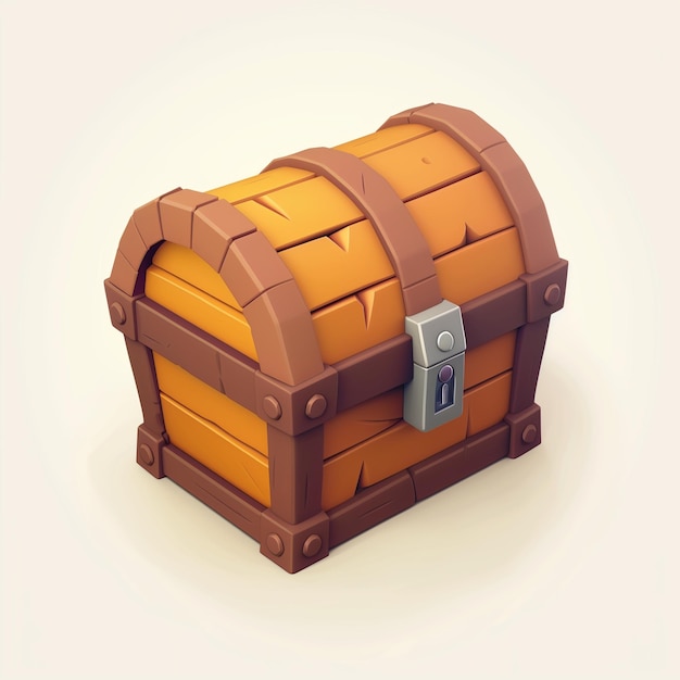 Photo a wooden chest with a coin slot on the front and the number 2 on the front