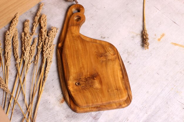 Photo wooden chopping board stuff