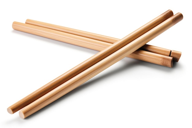 wooden chopsticks with clipping path included AI generated
